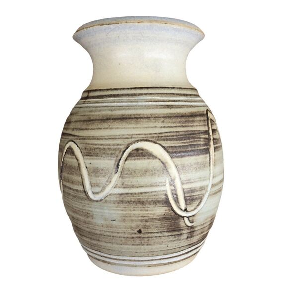 Handctafted Art Pottery Vase Mid Century Modern Vibes Signed Piece - Picture 1 of 7